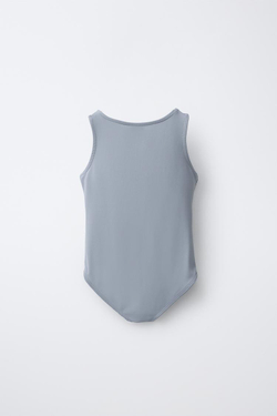 ZARA БОДИ ИЗ ПОЛИАМИДА С УЗЛОМ, СИНИЙ