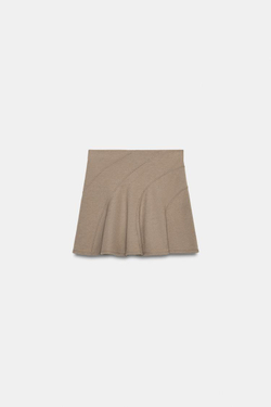 ZARA КОРОТКАЯ ЮБКА SOFT, БЕЖЕВЫЙ МЕЛАНЖ