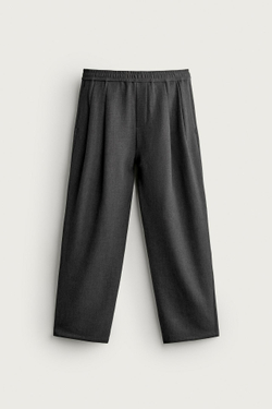 ZARA БРЮКИ COMFORT RELAXED FIT, СЕРЫЙ МЕЛАНЖ