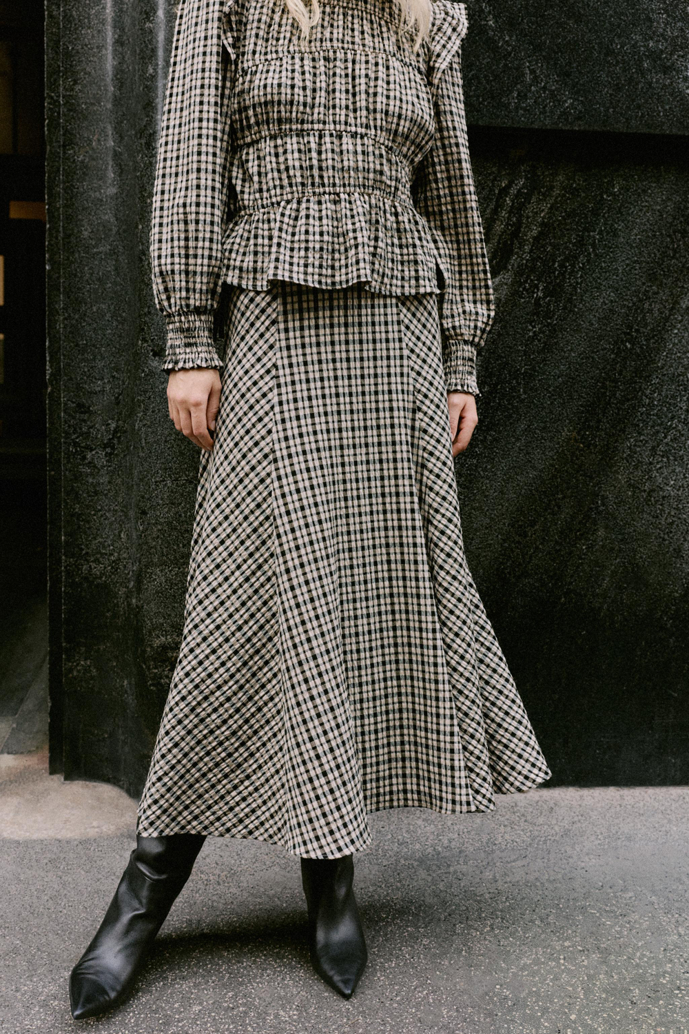 ЮБКА МИДИ В КЛЕТКУ — ZARA