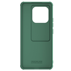 Чехол зеленого цвета (Dark Green) с сдвижной шторкой для камеры от Nillkin для Xiaomi 14T Pro, серия CamShield Pro Case