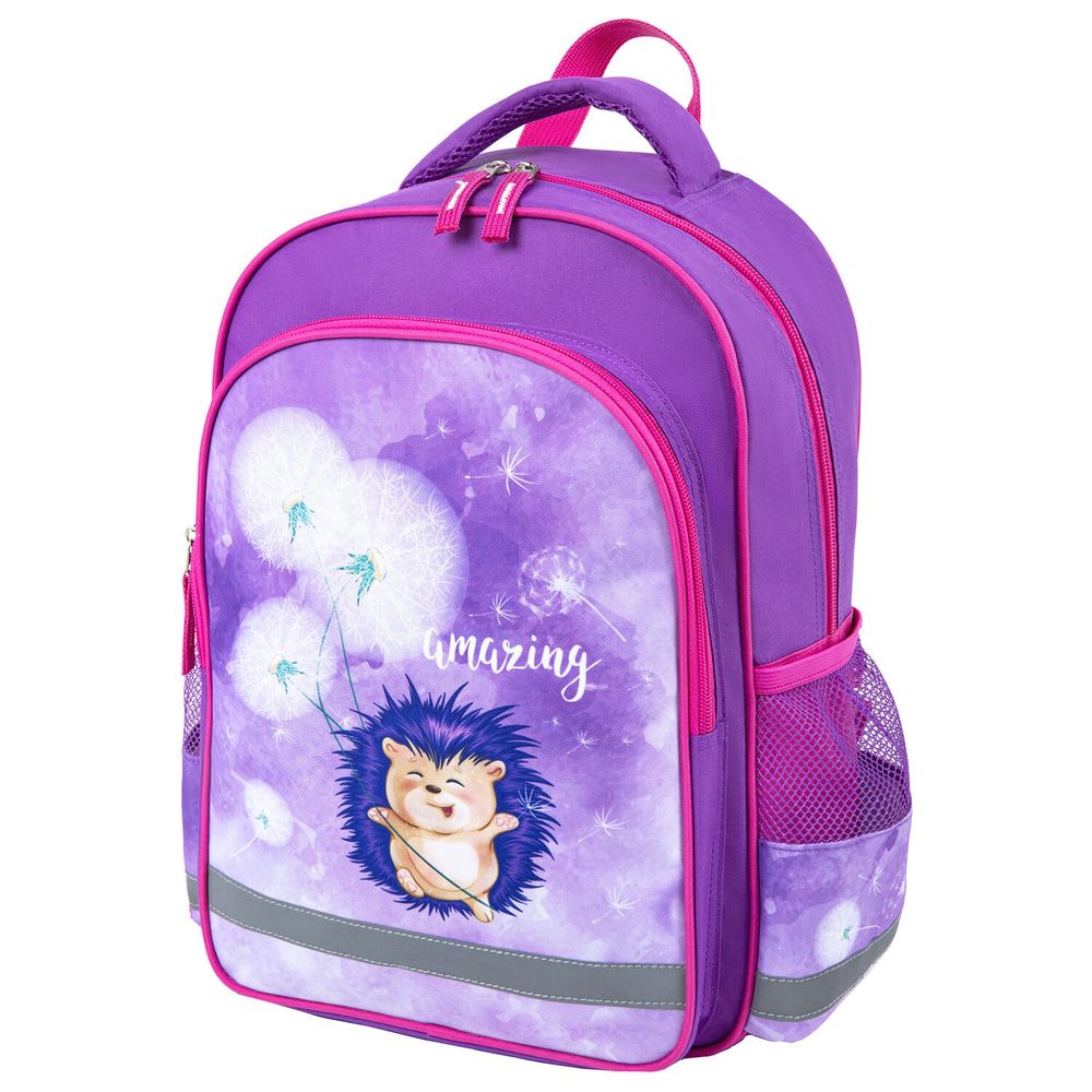 Рюкзак ПИФАГОР SCHOOL для начальной школы, "Hedgehog", 38x28х14 см, 270655