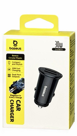 Автомобильное заряд. устр. Baseus Circular Plastic 2USB 30W (CCALL-YD01) черное