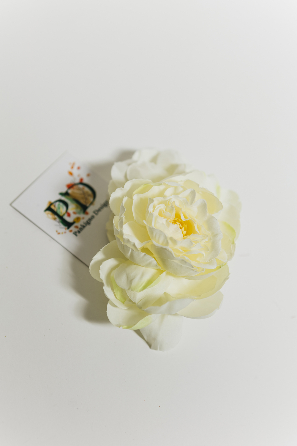 Заколка автомат с пионами Single flower