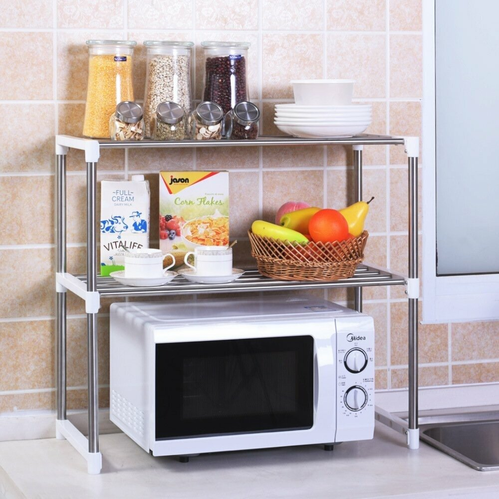 Полка кухонная для микроволновой печи LettBrin, 57 см х 30 см х 48 см Rack