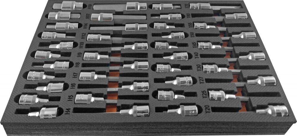 OMT42STE Набор насадок торцевых 1/2" DR, со вставками-битами TORX® T20-T70 в EVA ложементе 280х375 мм, 42 предмета