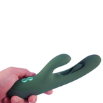 Зеленый вибратор-кролик 26см с подвижным язычком Amovibe Zenora Rabbit Vibrator Green