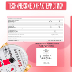 Счетчик горячей воды ITELMA Ду15мм, L80мм