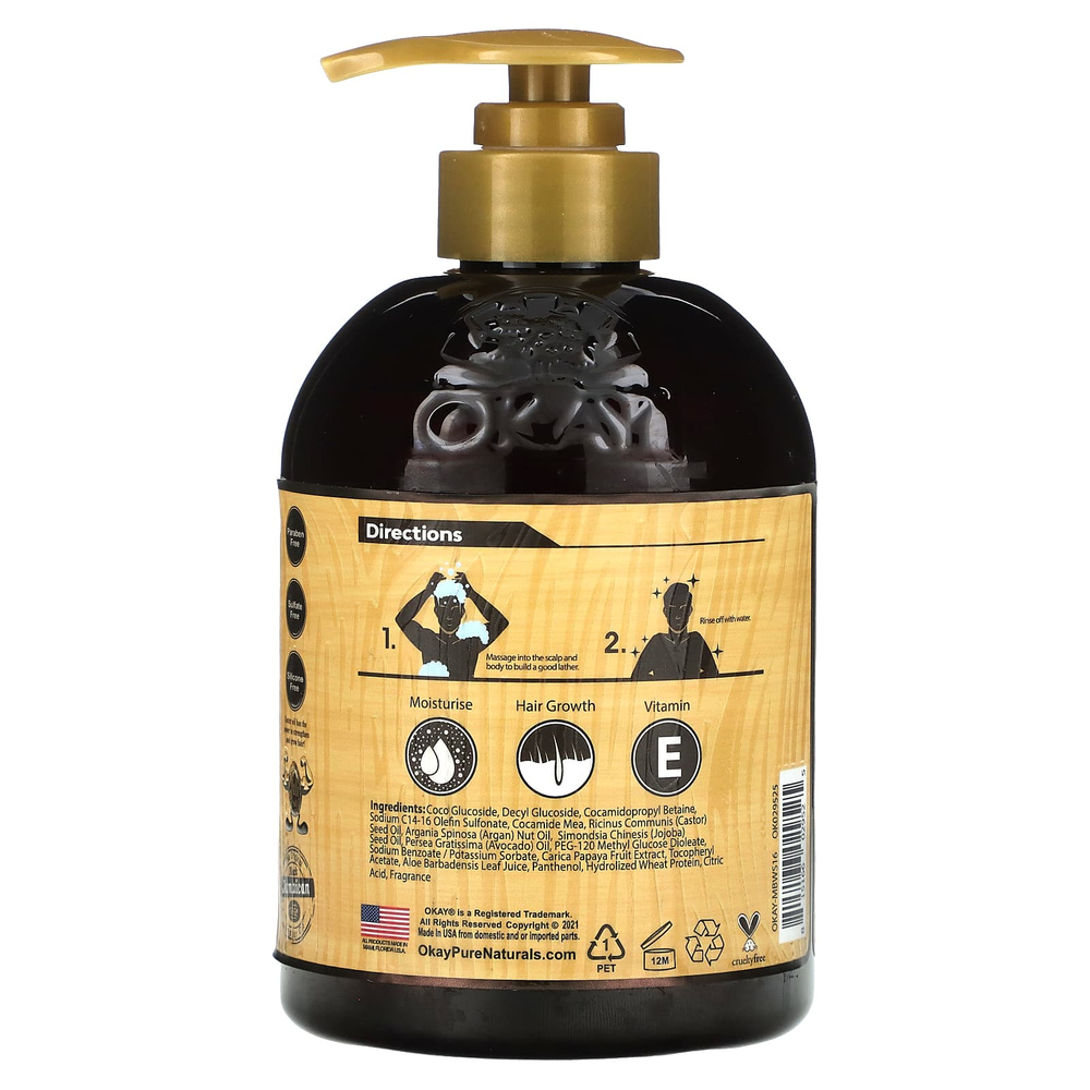 Okay Pure Naturals, Гель для душа и шампунь для мужчин, 473 мл (16 унций)
