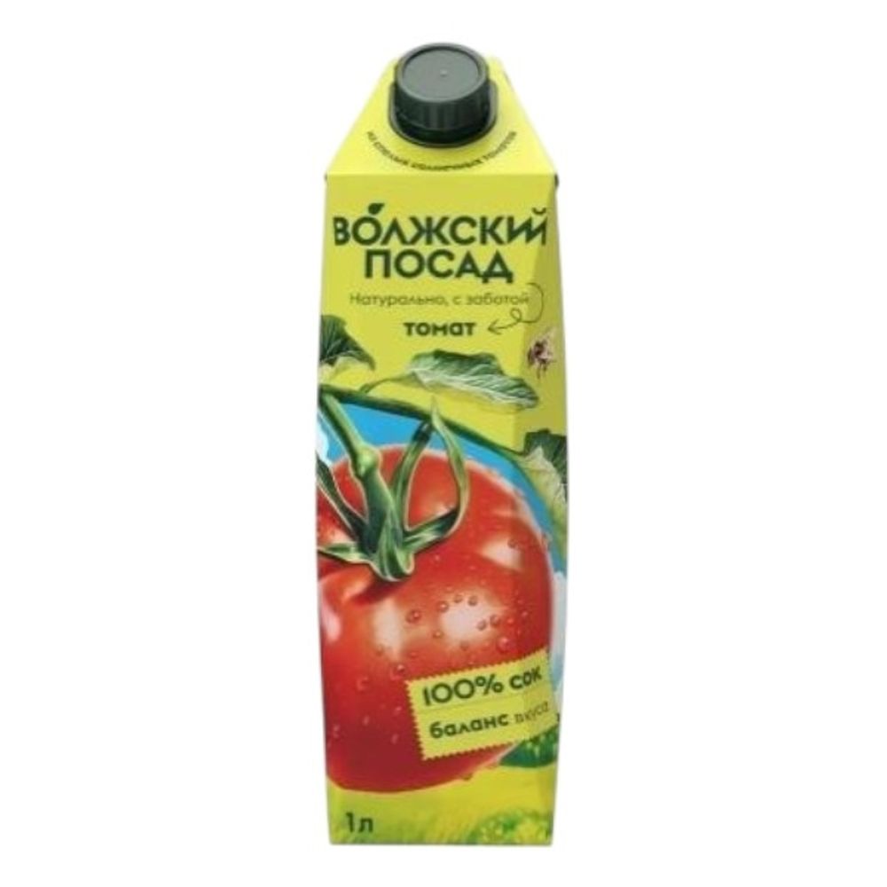 Сок томатный восстан с мякотью солью и сахаром Волжский посад Tetra pak 1л