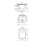 Унитаз подвесной безободковый WAVE КВАДРО/QUADRO сид. дюропласт, м/л, быстр, ЧЕРНЫЙ матовый (XL)
