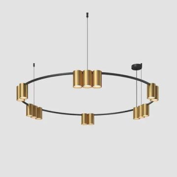 Подвесной светильник 15*GU10 DK4067-BK+SG чёрный/сатинированное золото Orbit Denkirs