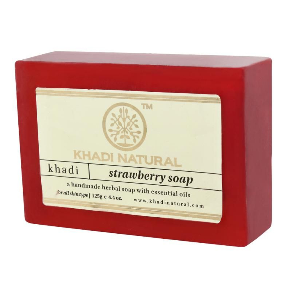Мыло ручной работы Клубника Khadi Natural