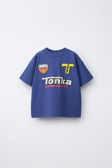 ZARA ФУТБОЛКА С ПРИНТОМ TONKA®, ЯРКО-СИНИЙ