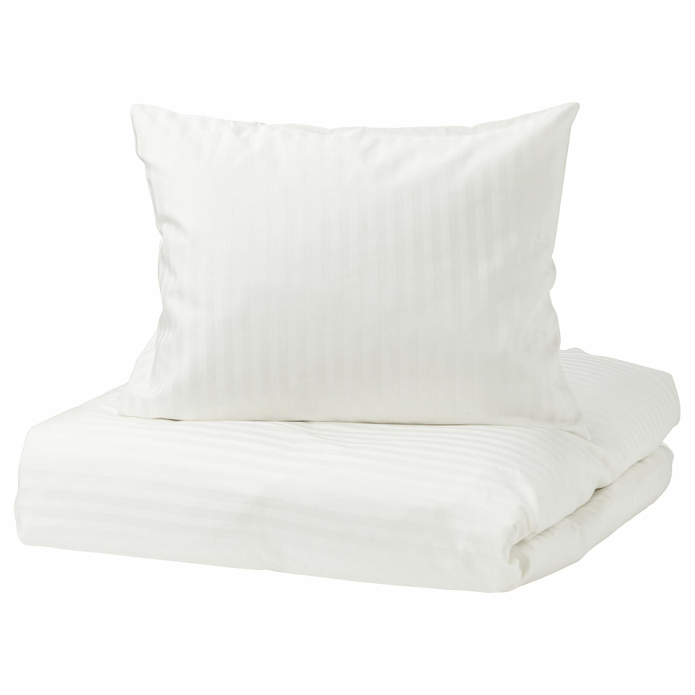 Комплект постельного белья IKEA NATTJASMIN (НАТТЭСМИН ), Односпальный, Белый, 150x200, 50x80 см