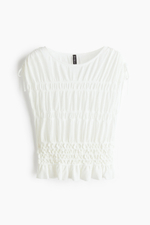 Тонкий трикотажный топ со сборками - H&M