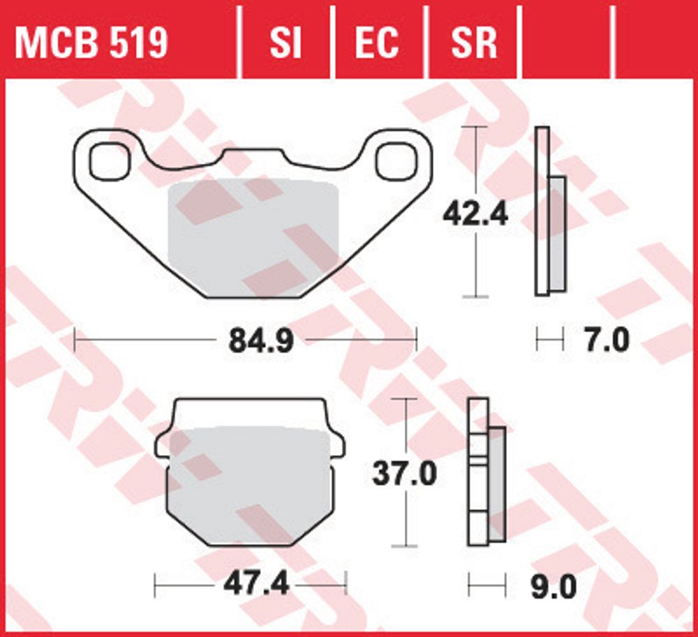 Колодки тормозные дисковые TRW MCB519 Колодки тормозные дисковые TRW MCB519