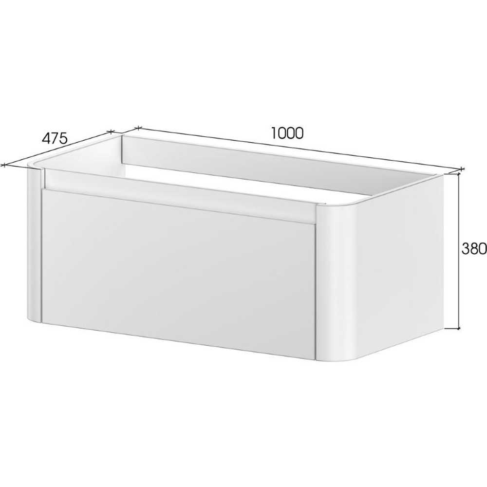 Тумба c раковиной VOI 786-100-C+782-100-R-C 100 см, на 1 отверстие, рифленая, CASHMERE