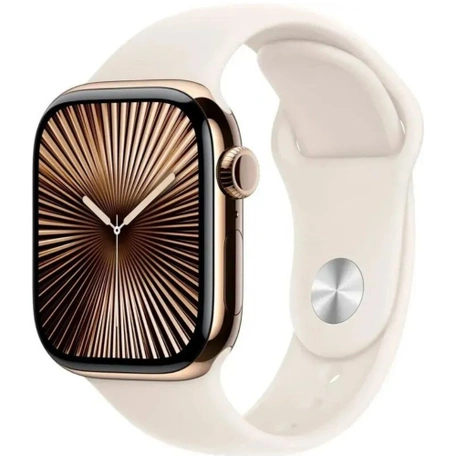 Умные часы Apple Watch Series 10 GPS + Cellular 42 мм Gold Titanium Case with Starlight Sport Band - M/L