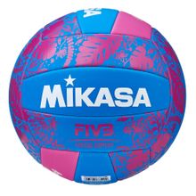 Мяч вол. пляжн. MIKASA BV354TV-GV-BP, синт.кожа (ТПЕ),маш.сш.,18 панелей, бут.кам, сине-розов