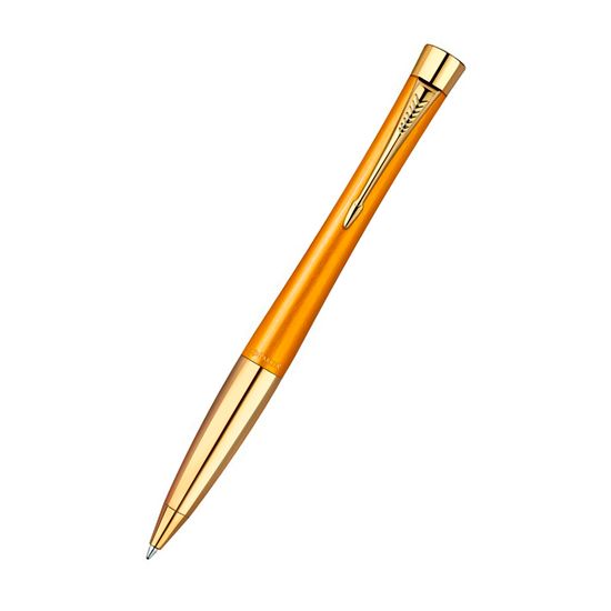 Шариковая ручка PARKER URBAN Premium Mandarin, увет: Yellow GT, цвет стержня : синий, 1892655