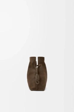 Loewe Средняя сумка-клатч Flamenco из зернистой нубуковой кожи, коричневый