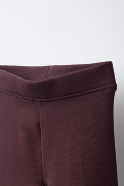 ZARA КОМПЛЕКТ ИЗ ТОЛСТОВКИ С ЦВЕТОЧНЫМ ПРИНТОМ И ЛЕГИНСОВ В РУБЧИК, БУРГУНДИ