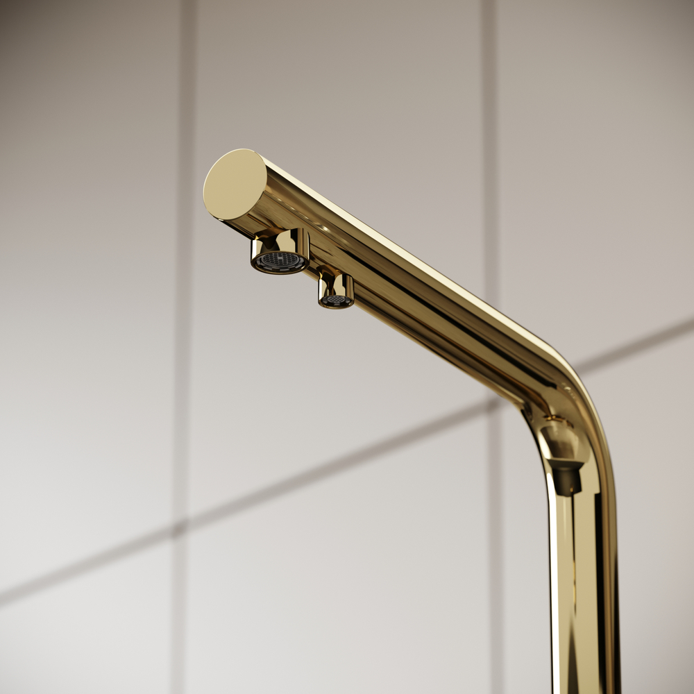 Смеситель для кухни Sancos Foster с краном для фильтра, полированное золото, SC4014ZG, арт. SC4014ZG