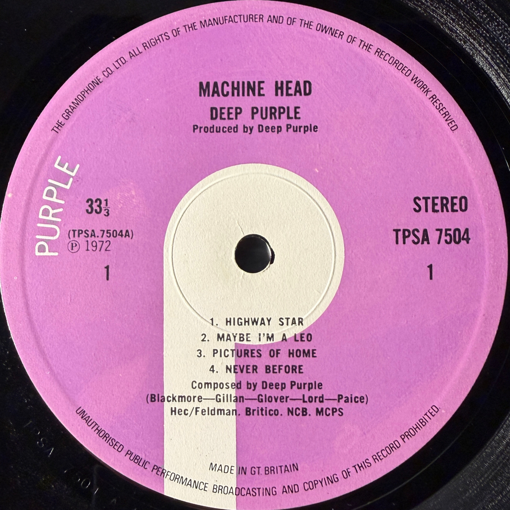 Deep Purple ‎– Machine Head (Англия 1972г.)