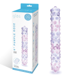 Фаллоимитатор с массажными точками Purple Rose - 23 см. (Цвет: прозрачный)