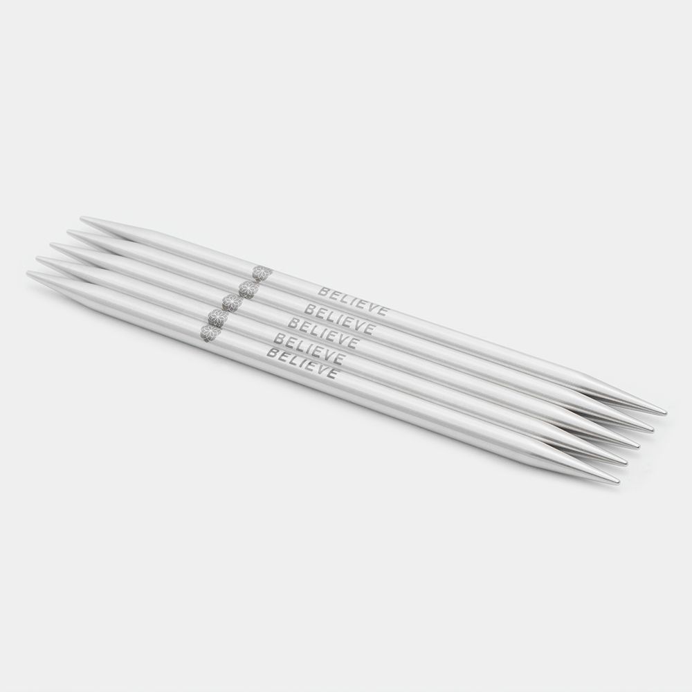Спицы чулочные (носочные) Knit Pro Mindful 4,5 мм / 15 см, нержавеющая сталь, серебристый, 5 шт, 36010
