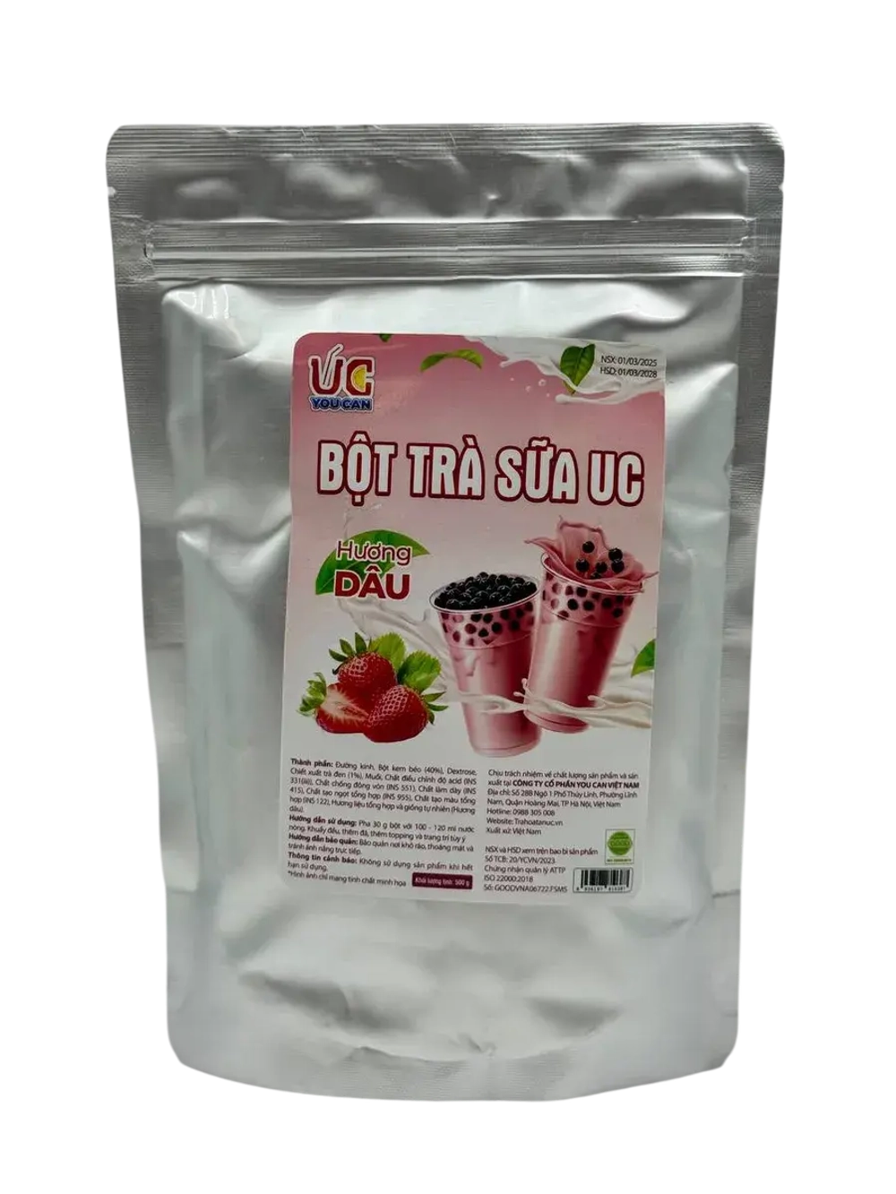 Порошок для Bubble Tea со вкусом клубники , 500гр
