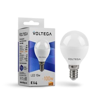 Светодиодная лампа Simple Globe 10W 2800K E14 (8453) VG2-G45E14warm10W Voltega