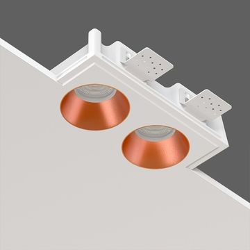 Встраиваемый гипсовый светильник для установки в потолках из гипсокартона LED MR16 GU10 / модуль LED MR16 SN 202 белый/медь Quasar 80 Duo Copper Stellanova