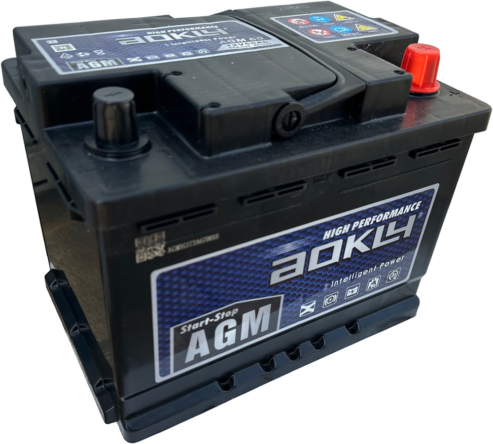 Аккумулятор AOKLY AGM Stop&Go 60 А/ч обратный R+ 242x174x190 L2 EN 640 А