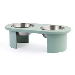 Миска двойная на подставке Плато мятного цвета из коллекции pets essential