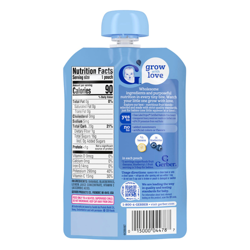 Gerber, 2nd Foods®, пюре с бананом и голубикой, 99 г (3,5 унции)