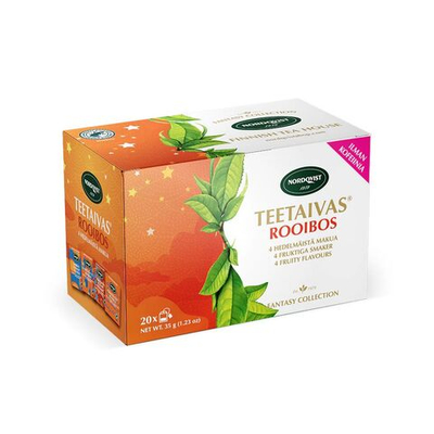 Чай Nordqvist Rooibos ройбуш c добавками, ассорти фруктовых вкусов, 20 пакетиков, 35 г (из Финляндии)