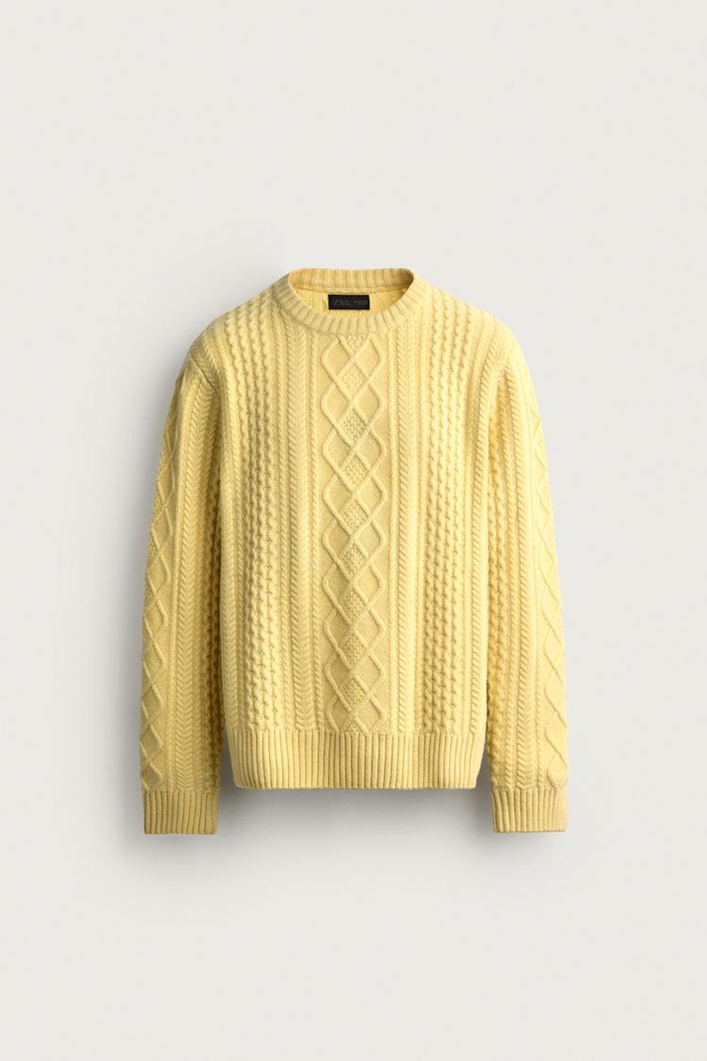 ZARA СВИТЕР ИЗ СМЕСОВОЙ ШЕРСТИ, ЛИМОННО-ЖЕЛТЫЙ