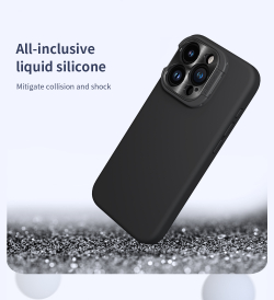 Чехол от Nillkin с металлической откидной крышкой камеры для смартфона iPhone 15 Pro, серия LensWing Magnetic Case (поддержка беспроводной зарядки)