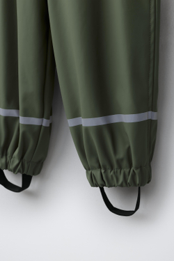 ZARA ПРОРЕЗИНЕННЫЙ КОМБИНЕЗОН WATER RESISTANT, ЗЕЛЕНЫЙ