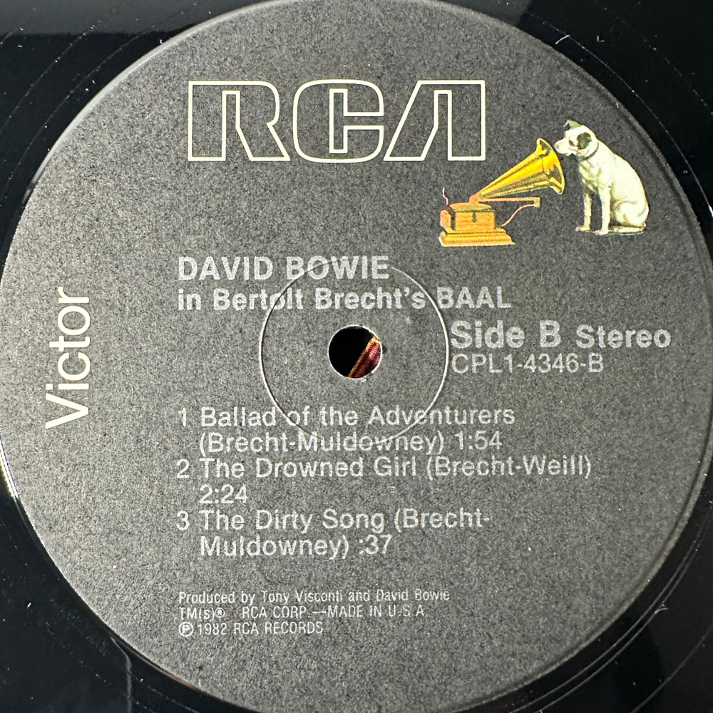 David Bowie ‎– David Bowie In Bertolt Brecht's Baal (США 1982г.) 12", 45 RPM