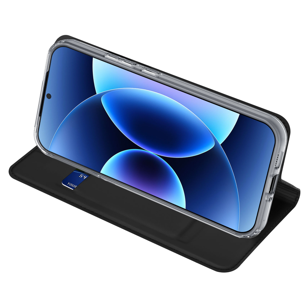 Чехол книжка из PU кожи черного цвета от Dux Ducis для Xiaomi 17 Pro, серия Skin Pro Series Case