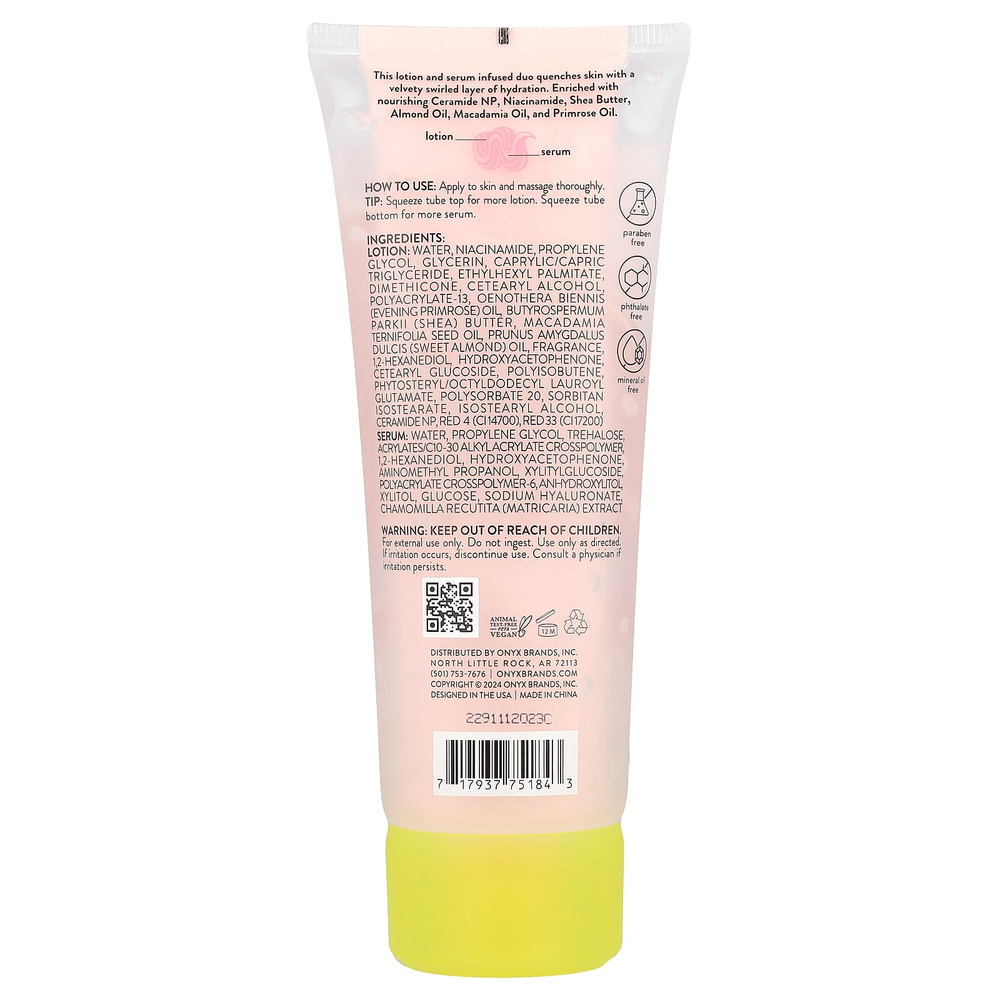 Onyx Professional, Rose Petals, увлажняющий лосьон и сыворотка для тела, дуэт, роза и янтарь, 208 мл (7 жидк. Унций)