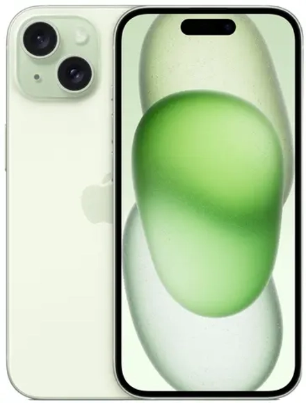 Смартфон Apple A3090 iPhone 15 128Gb зеленый моноблок 3G 4G 1Sim 6.1" 1179x2556 iOS 17 48Mpix 802.11 a/b/g/n/ac/ax NFC GPS GSM900/1800 Protect