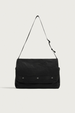 ZARA НЕЙЛОНОВАЯ СУМКА С КЛАПАНОМ, ЧЕРНЫЙ