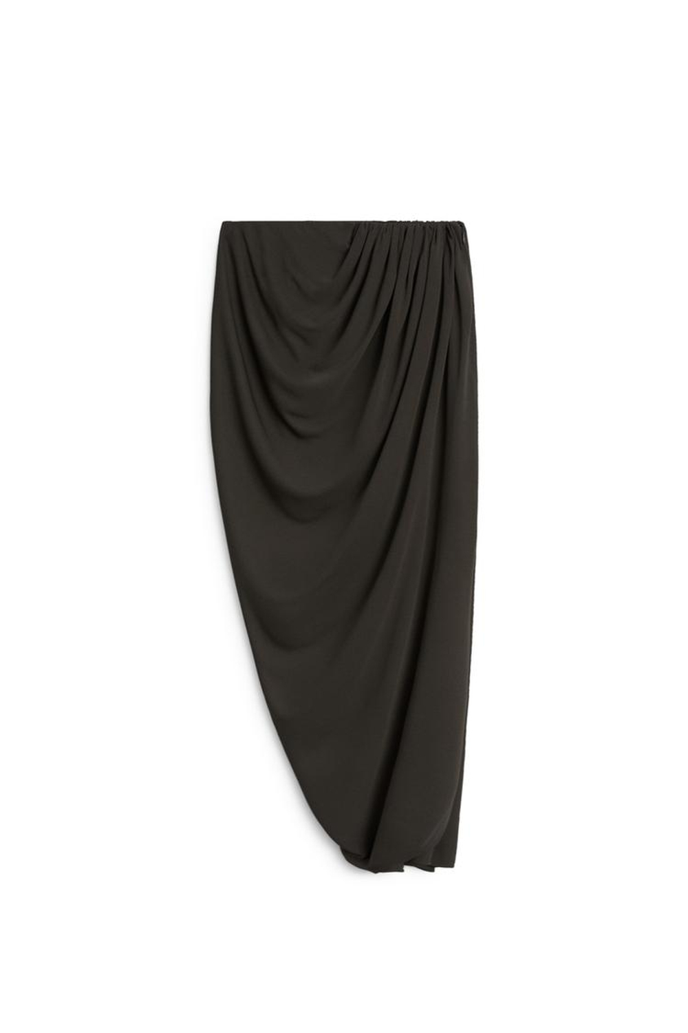 Massimo Dutti Драпированная юбка миди - Limited Edition, коричневый