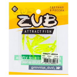 Приманка ZUB-CRAZY LEECH 30мм(1,2")-20шт, (цвет 310) желтый с блестками