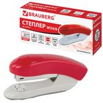 Степлер №24/6, 26/6 BRAUBERG "Original", до 25 листов, красный, 227770