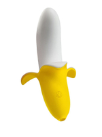 Оригинальный мини-вибратор в форме банана Mini Banana - 13 см. (Цвет: белый с желтым)